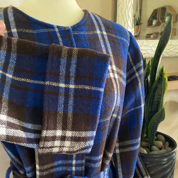 NWT!- plaid wool blend wrap coat Nordstrom - Picture 6 of 12